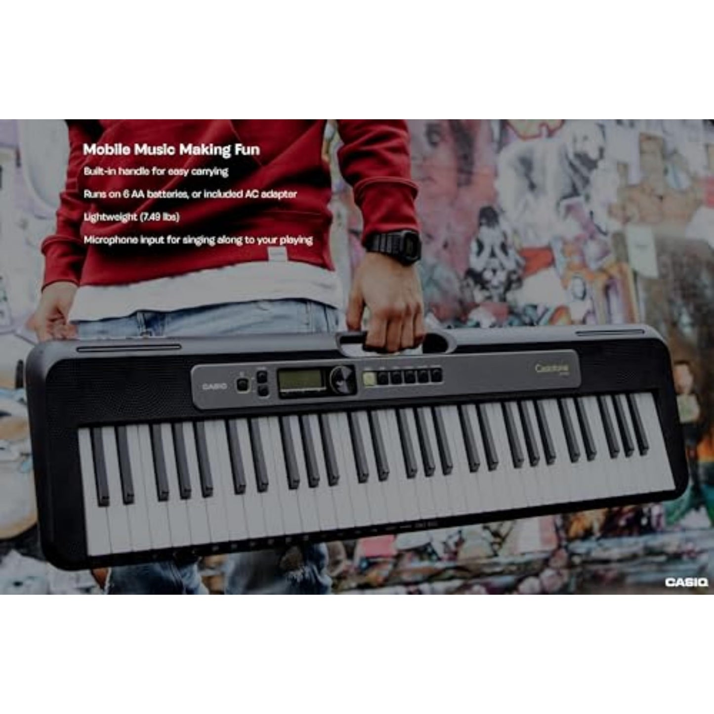 Casio LK-S250, 61-key lighted keyboard, 400 tones, lesson system, dance mode.