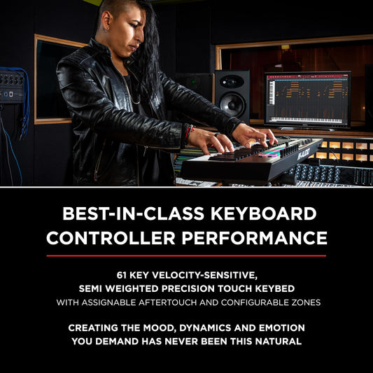 M-Audio Oxygen Pro 61 MIDI controller, pads, knobs, faders, NI sound package.