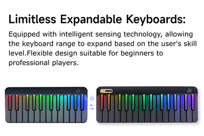 Popupiano 59-key smart beginner keyboard, LED lights, app support, 256 voices, MIDI.