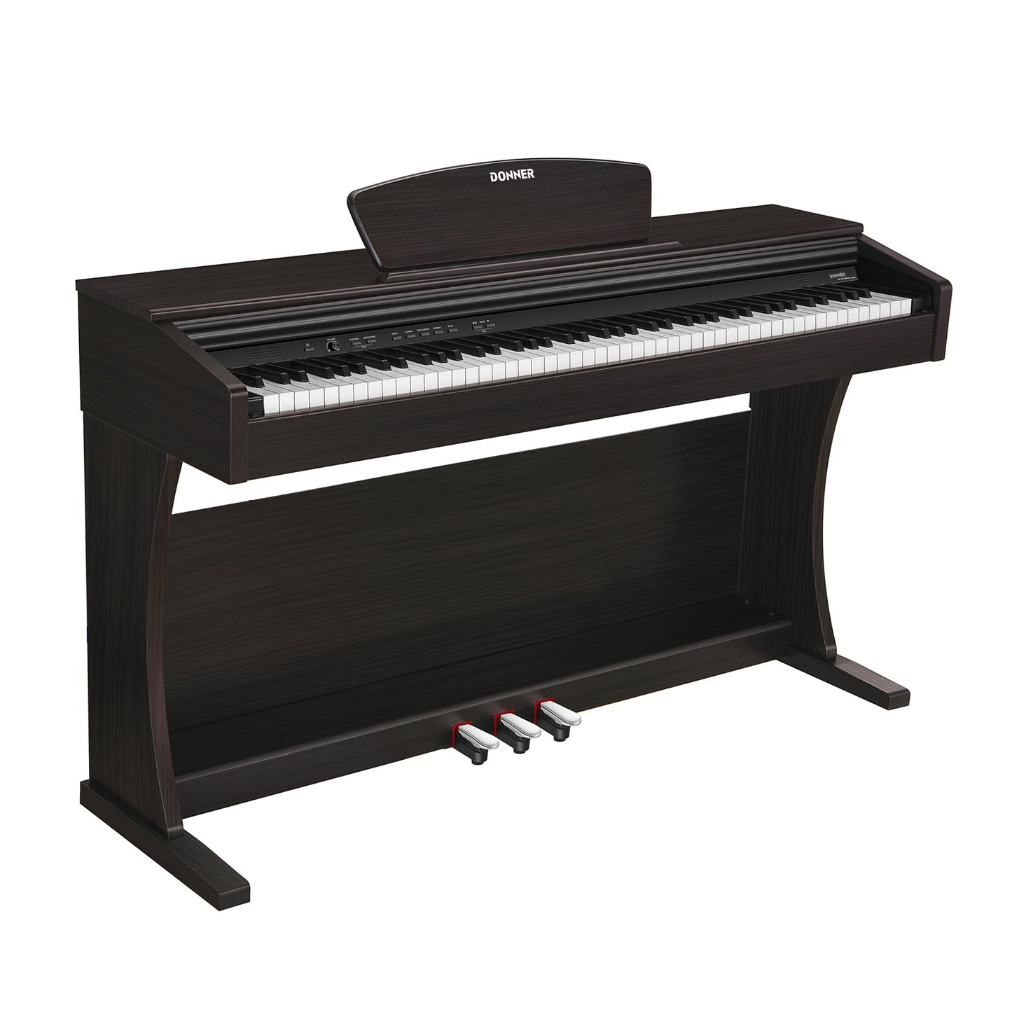 Donner DDP-300 88-key digital piano, weighted keys, Bluetooth, recording, dark rose.