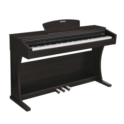 Donner DDP-300 88-key digital piano, weighted keys, Bluetooth, recording, dark rose.