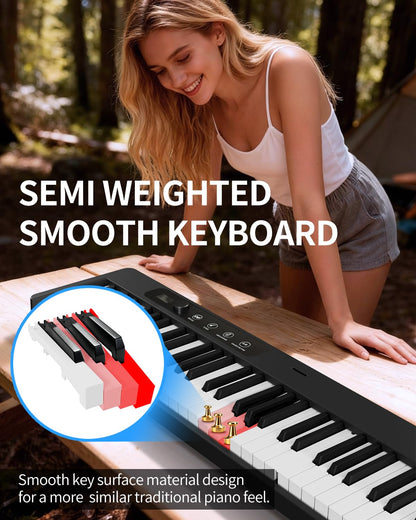 Finger Ballet 88-key folding piano, Bluetooth MIDI, rechargeable travel keyboard.