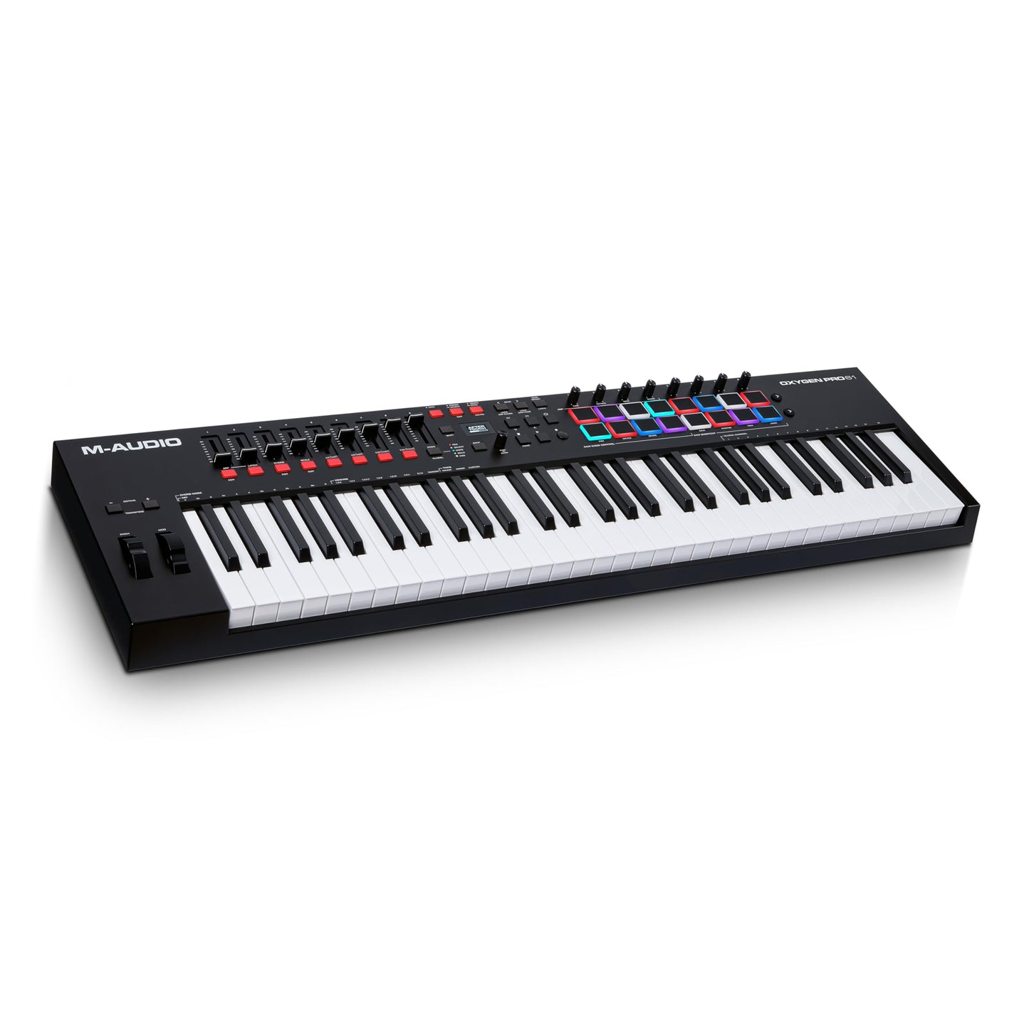 M-Audio Oxygen Pro 61 MIDI controller, pads, knobs, faders, NI sound package.
