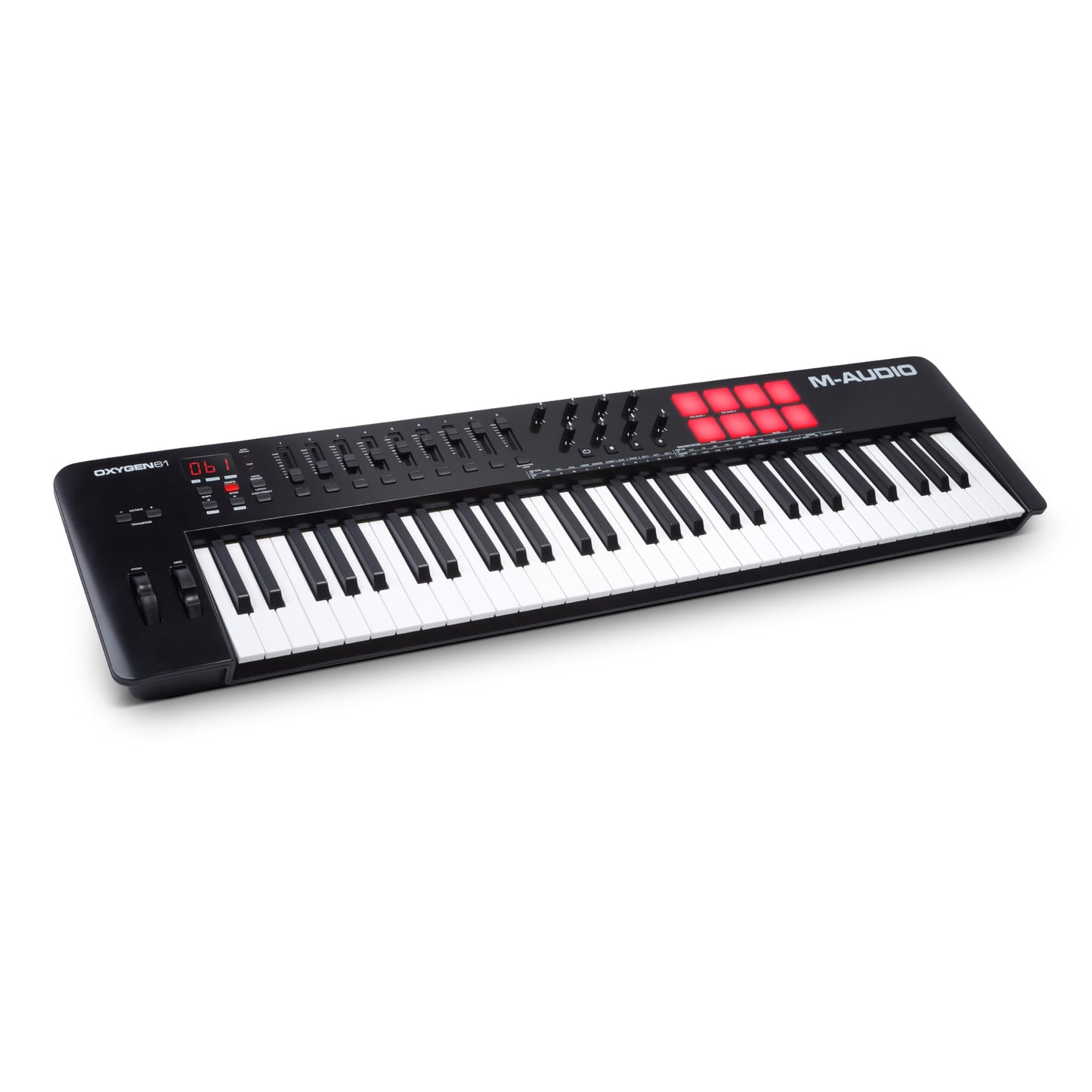 M-Audio Oxygen 61 MKV MIDI controller, pads, arpeggiator, chord/scale modes.