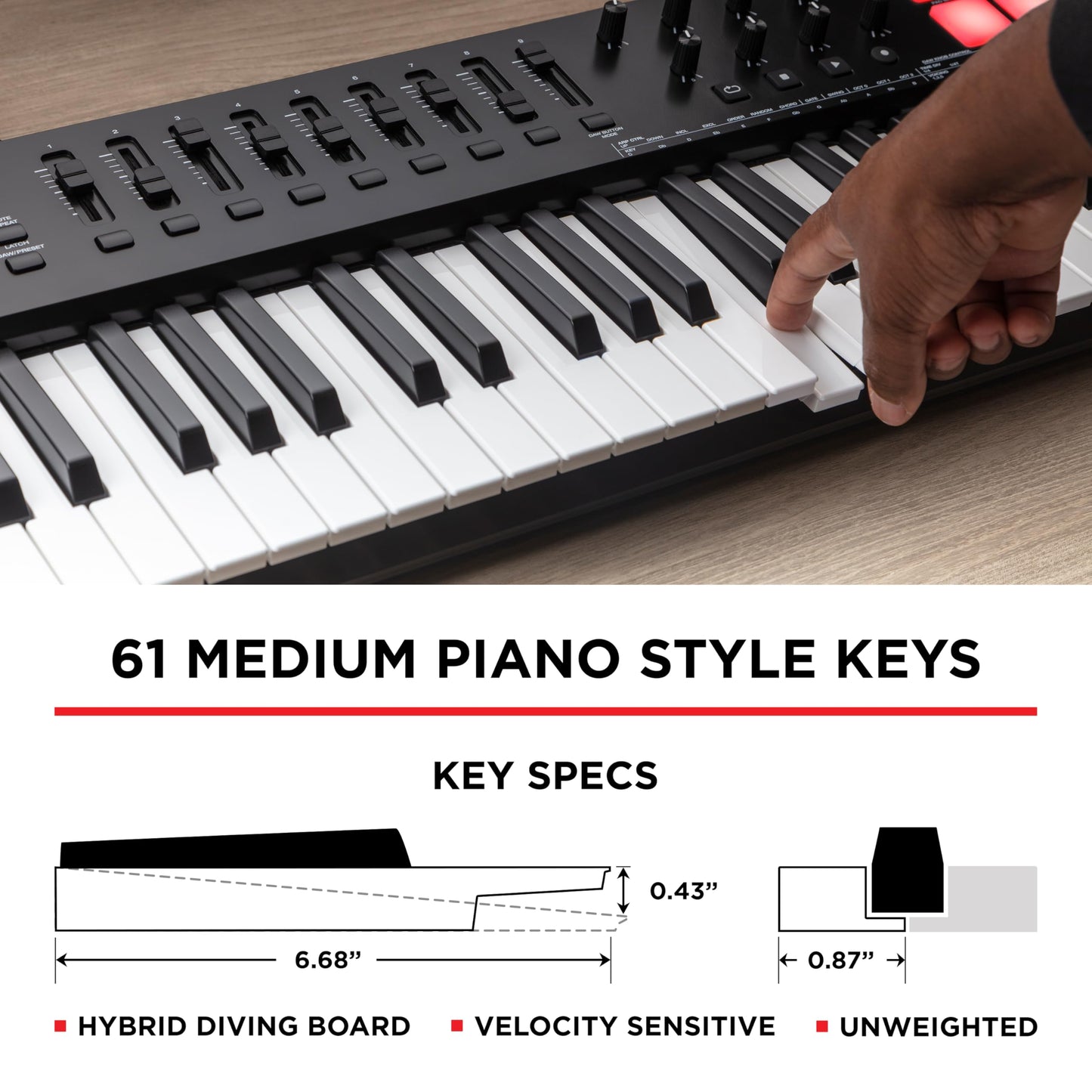 M-Audio Oxygen 61 MKV MIDI controller, pads, arpeggiator, chord/scale modes.