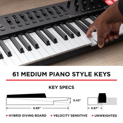 M-Audio Oxygen 61 MKV MIDI controller, pads, arpeggiator, chord/scale modes.