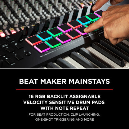 M-Audio Oxygen Pro 61 MIDI controller, pads, knobs, faders, NI sound package.