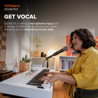 Roland GO:KEYS 5, 61-key music creation keyboard, Bluetooth audio/MIDI, mic input.
